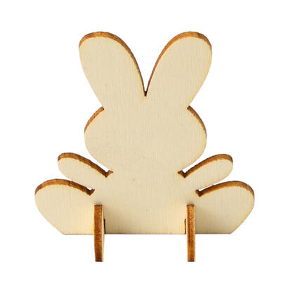 

10pcs Easter Rabbit Pieces Lovely 3D DIY Wooden Home Decor Embellishments