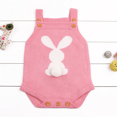 

Newborn Baby Boys Girls Bunny Knitting Wool Romper Bodysuit Outfit Set hgtret
