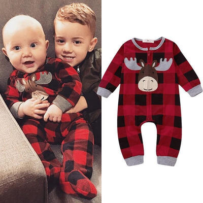 

Newborn Infant Baby Boy Girl Christmas Bodysuit Romper Jumpsuit Cotton Outfit