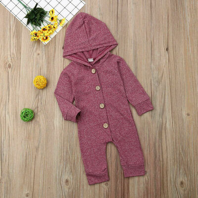 

1PC Newborn Baby Boy Girl Cotton Hooded Romper Jumpsuit Bodysuit Clothes Outfits