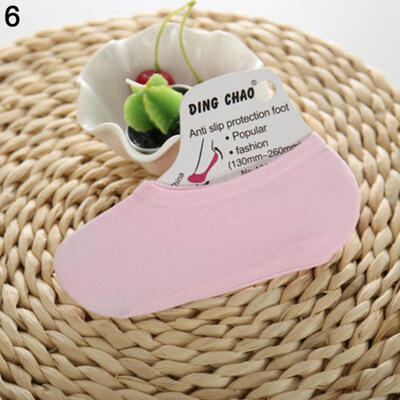 

1 Pair Women Solid Color Anti-slip Boat Loafer Invisible Nylon Breathable Socks
