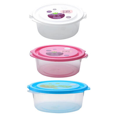 

Cartoon Microwave Storage Box Three-Piece Student Child Lunch Portable Set