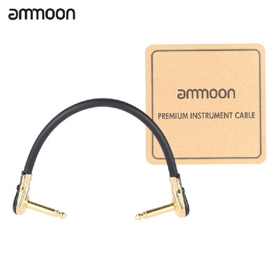 

ammoon AC-20 15cm 05 Feet Hight-quality Guitar Patch Cable Cord with 14 Inch 635mm Golden Right Angle Plug PVC for Effect Pe