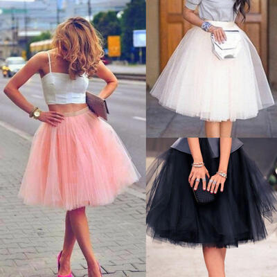 

Sweet Style Tutu Skirt Princess Women Petticoat Tulle Long Dress Layered Dress