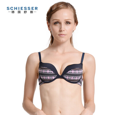 

Schiesser Shuya 34 cup without insert printing on thin&thick steel ring bra 215107B royal blue 008 75C