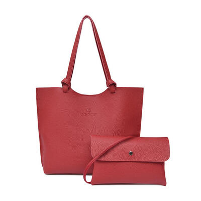 

Litchi Solid Color Shoulder Shopping Handbags Women Leather Crossbody Totes