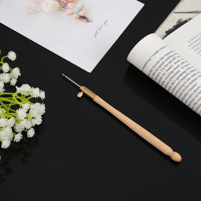 

Embroidery Crochet Hook Wooden Handle French Crochet Sewing Needles Craft
