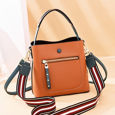 

Fall - winter bucket bag womens large capacity simple 100 womens handbag slung soft shoulder texture