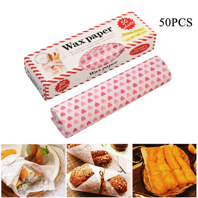 

Wax Paper Food Grade Grease Food Wrappers Paper Bread Sandwich Burger Fries Oilpaper Kitchen Tools 50Pcs