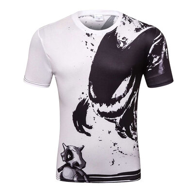 

Men\s Summer Short Sleeve Digital Print 3D Little Ghost T-Shirt