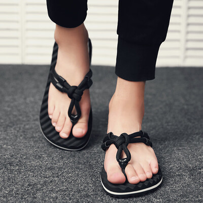 

Rose Men Summer Beach Sandals Flat Shoes Sandal Hombre Sewing shoes Flip Flops Shoes