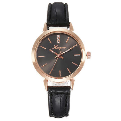 

Luxury Womens Watches Leather Strap With Rhinestone Business Ladies Quartz Wristwatch Rose Gold Disc Clock Reloj Mujer