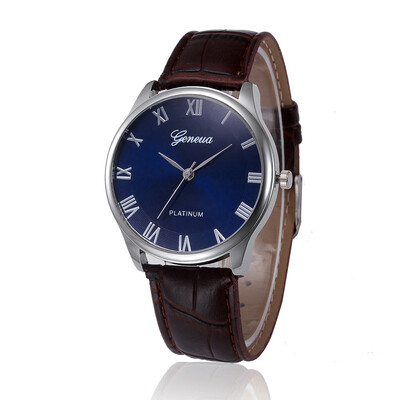 

Relogio masculino 2018 Geneva Unisex Simple Casual Dress Watches Men Women PU Leather Quartz Wristwatch Clock Women Men &Ff