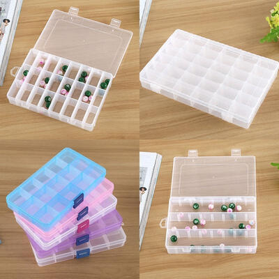 152436 Slots Plastic Adjustable Jewelry Storage Box Case Craft Organizer Bead