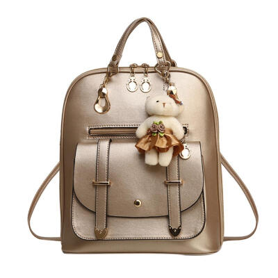 

Fashion 8 Colors Women Student Preppy Style Bear Pendant Bookbag Backpack