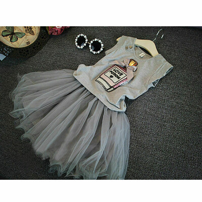 

2PC Toddler Kid Baby Girl Summer Clothes T-shirt TopSkirt Dress Outfit Set