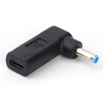 

90 Degree USB-C Type-C Female to 45x30mm DC Male Plug Adapter for Laptop