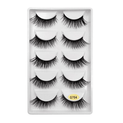 

5pairs 3D Mink False Eyelashes Thick Handmade Long Slender Fake Eyelashes