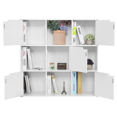 

Greensen Stylish 9 Sections 5 Door Wooden Bookcase Bookshelf Storage Shelf Organizer Bookshelf Standing Bookcase