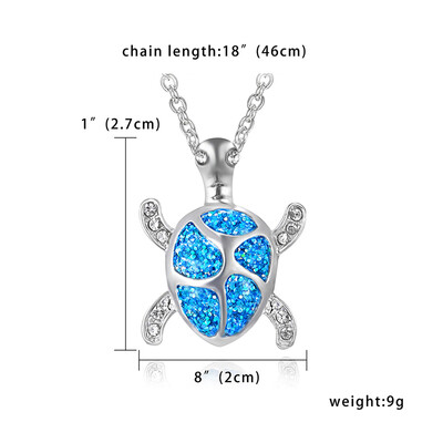 

Fashion Silver Filled Blue Glitter Sea Turtle Pendant Necklace Frog Dolphin for Women Female Animal Wedding Ocean Beach Jewelry