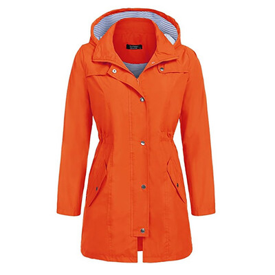 

Toponeto Women Solid Rain Jacket Outdoor Hoodie Waterproof Hooded Raincoat Windproof Tops