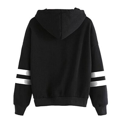

Autumn Color Stitching Harajuku Women Hoodies Pullover Fleece Loose Female Patchwork Casual Round Neck Sweatshirt