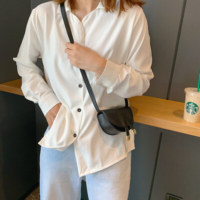 

Xiaock Qixi Limited Baggage Girls Fashion Single Shoulder Semi-circle Saddle Bag Baitie Leisure Slant Bag