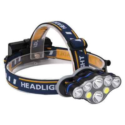 

Rechargeable 2 X T6 4 X XPE 2 X COB LED Headlight Outdoor Sports Waterproof 8-Mode Adjustable Headband Headlamp