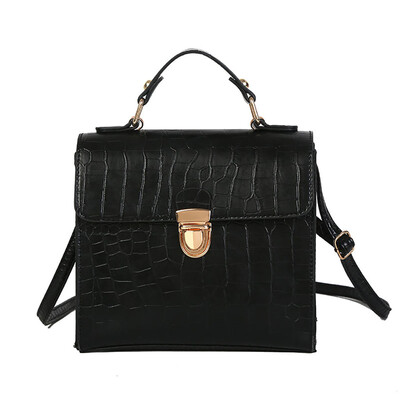 

Women Casual Messenger Bag Solid Flap PU Leather Shoulder Bags Female Vintage Crocodile Pattern Handbags Bolsos Mujer T2G
