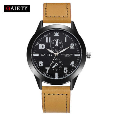 

Casual Mens 42cm Quartz Watch With Leather Watch Band Fashion Luxury Wrist Watch For Men
