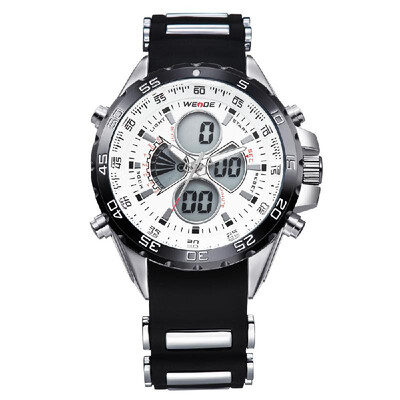 

WEIDE WH1103 Dual Display Two Movement Quartz Digital Men Watch 3ATM Waterproof LCD Backlight Auto Date Day Week Alarm Stopwatch T