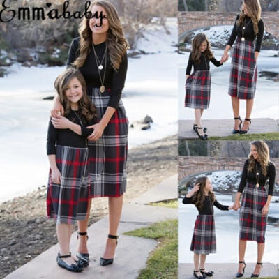 

Mommy&Me Outfits Mother Daughter Matching Girl Striped Dress Family Outfits
