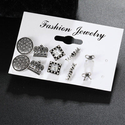 

12 PairsSet Simulated Pearl Stud Earrings Set 2019 New White Beige Color Round Ball Statement Earrings for Women Gift Brincos