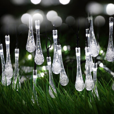 

Romantic 20LEDs Solar Powered Water Drop Light String Waterproof Fairy String Light for Party Wedding Decor