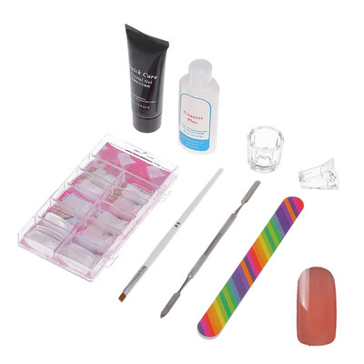 

Nail Extension Tool Set Poly Lasting Finger Nail Crystal Jelly Nail Files Brush Nail Cuticle Pusher Nipper Buffer Manicure Tool