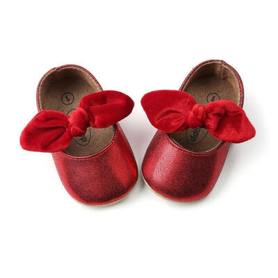 

Toddler Infant Girl PU Leather Antislip Prewalker Shoes Newborn Baby Bowknot Soft Soled Crib Shoes 0-18Monthes