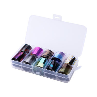 

10pcs Laser Starry Sky Nails Stickers Metal Foil Nails DIY Manicure Decals