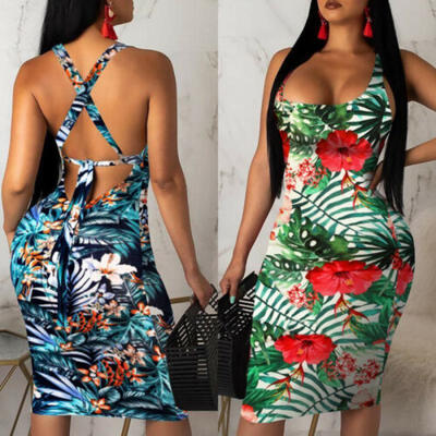 

Womens Bandage Bodycon Sleeveless Evening Party Cocktail Club Short Mini Dress