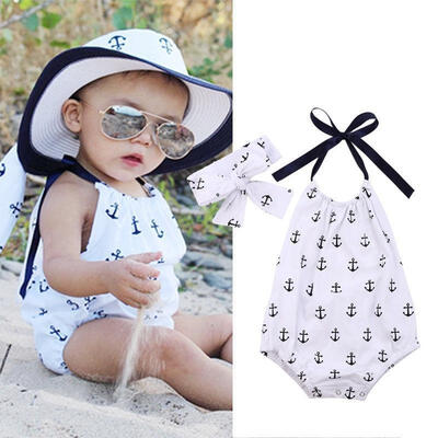 

2PCS Infant Toddler Baby Girls Clothes Bodysuit Romper Jumpsuit OutfitHeadwear