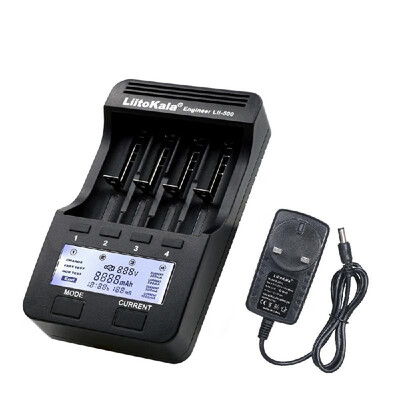 

LiitoKala Lii-500 4 Slots Intelligent Battery Charger Kit with Car Charger AU Adapter for 37V Li-ion 12V Ni-MH Cylindrical 1865