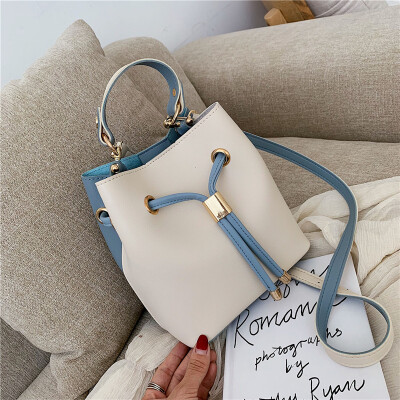 

Girls small bag new Korean version of the wild fashion single shoulder Messenger bag hit color bucket bag tide