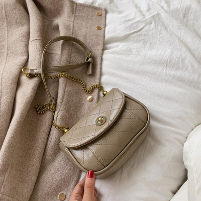 

Advanced foreign gas bag chic retro chain small square bag new 2019 fashion bag single shoulder oblique satchel bag
