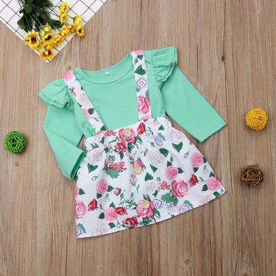 

Newborn Baby Girl Long Sleeve Autumn Tops Flower Tutu Dress Skirt Party Clothes