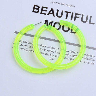 

New Fashion Beige Color Leopard Print Acrylic Acetic Acid Sheet Geometric Circle Square Star Heart Long Drop Earrings for Women