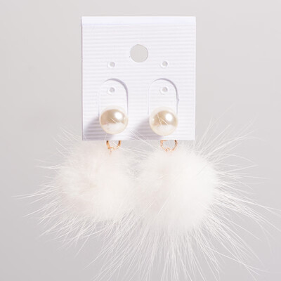 

Villus Acrylic Imitate Pearl Dangle Earrings White 3842mm Ball 10mm Pin 06mm