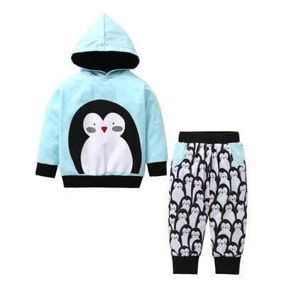 

2pcs Baby Kids Long Sleeve Clothes Set Warm Cute Animal Hoodies Tops Pants