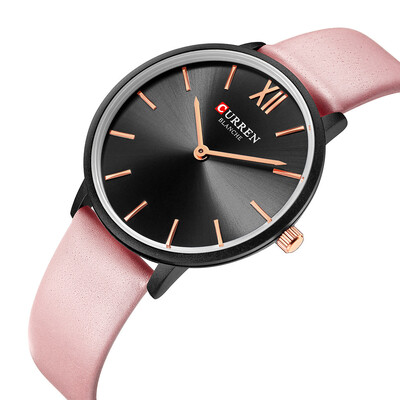 

RM Round Waterproof Ultra Thin Belt Watch Female Business Simple Roman Word Watch