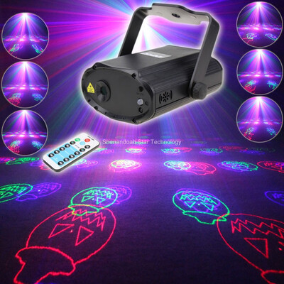 

ESHINY Remote MINI RGB Laser 12 Halloween Patterns Projector DJ Environment Dance Disco Bar Party Xmas Stage Light Show T181