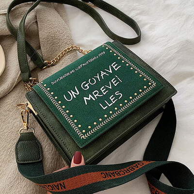 

North bag casual retro bag 2019 new Korean fashion Joker rivet broadband shoulder slung small square bag