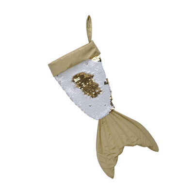 

Christmas Socks Stockings Gift Bag Sparkly Mermaid Tail Presents Stocking Sequin Magic Stock Candy Bag Xmas Decoration For Home